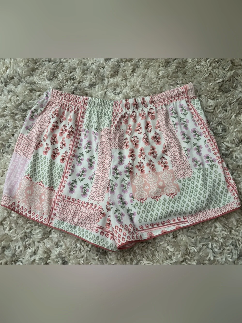 Laura Ashley Pink Patchwork Floral Short Pajama Set